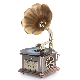 Retro Bluetooth Wireless Aluminum Alloy FM Radio Copper Trumpet Mini Phonograph