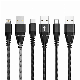 Uminsin Brand Accordion Shape Lightning USB C Micro USB Data Cable 2.4A Fast Charging Cable