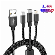 3 in 1 USB Fast Charging Cable for Samsung Xiaomi Huawei Apple Mobile Phone USB Type C Charger Tablet Charging Cable Accessories