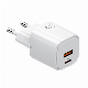  Dual USB-C Pd+QC3.0 USB-a EU Plug 2 Ports Wall Charger