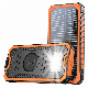 Travel Waterproof Slim Solar Power Bank 15000mAh Dual USB Portable Solar Charger