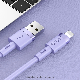  Joyroom Mobile Phone Accessories 1.2m Liquid Silicone USB to Lightning Cable Data Sync Charging Cable - Purple