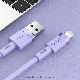 Joyroom Mobile Phone Accessories 1.2m Liquid Silicone USB to Lightning Cable Data Sync Charging Cable - Purple