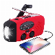 Fashion Emergency Radio USB Hand Dynamo Emergency Solar Hand Crank Portable Radio 2000mAh Power Bank USB Charger and Sos Alarm