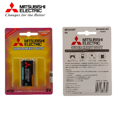 Mitsubishi 9V Carbon Zinc Battery 6f22 Heavy Duty Dry Battery Factory Price