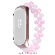 Women Fashion Jade Beaded Bracelet Wrist Band for Xiaomi Mi Band 3/4 Replacement Smart Watch Band - Pink/White