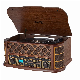 Retro Turntable Player MDF Wooden Case Wrapped with Solid Wood Veneer