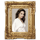 Factory Wholesale Gold Antique Wooden Frameless Photo Frame with Angle Flower