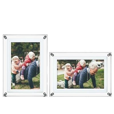 Clear Crystal Video Infinite Objects Frame Photo Battery Powered LCD 5" 7" 10.1" Digital Art Acrylic Picture Frame