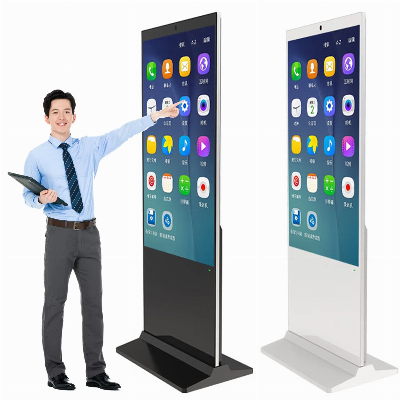 65 in 4K Commercial Interactive Touchscreen 55" Indoor LCD Floor Standing Touch Screen Price Digital Totem Advertising Display Digital Signage Ad Player Kiosk