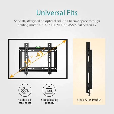 Mini Fix Bracket TV 14" 17" 19" 32" 34" 42" Vesa 200*200mm Wall TV Bracket Hidden LED LCD TV Wall Holdertv Wall Holder TV Accessories