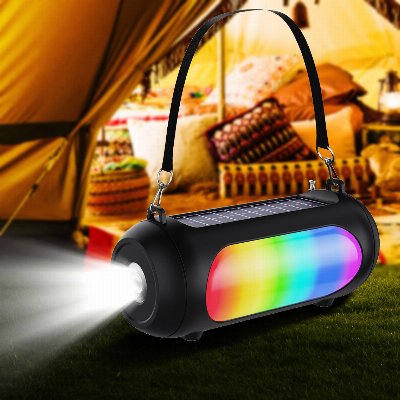 Multifunction Outdoor Wireless RGB Light Solar Charging Blue Tooth FM Radio Speaker