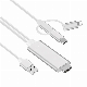  3 in 1 HDTV Cable for Lightning Micro USB-C Connector Plug and Play