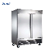 Wholesale Fan Cooling Restaurant Inverter Compressor Side Double Door Stainless Steel Display Cooler Upright Commercial Showcase Refrigerator for Kitchen Use