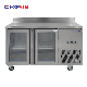 Stainless Steel 2 Glass Door 188L Bar Counter Workbench Refrigerator Under Counter Fridge Chiller manufacturer