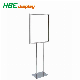 Freestanding Metal Frame Chromed Display Stand Sign Holder with Flat Base