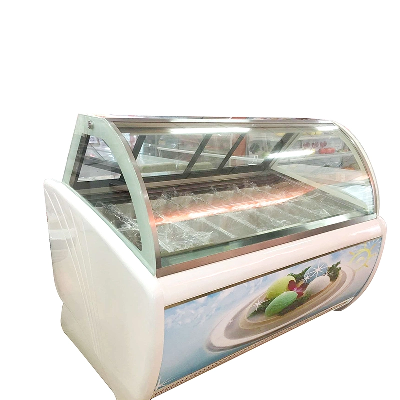 High Performance Barrel Italian Ice Cream Freezer Showcase with Long Use Life