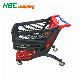 Supermarket Grocery New Style All Plastic Basket Shopping Trolley Cart