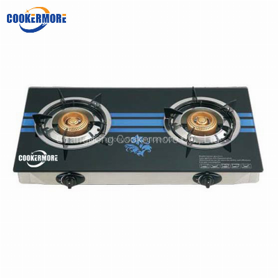 Africa Market Tempered Glass Gas 2 Burner Gas Cooker Gas Stove