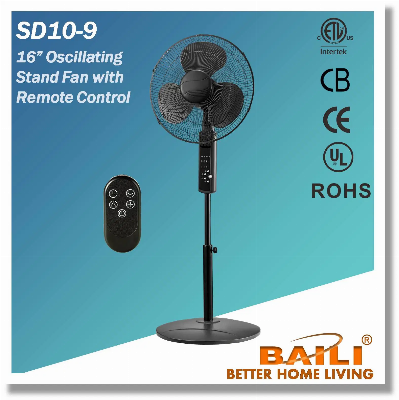 Top Selling 16" Oscillating Stand Fan with Remote