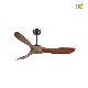 European Flush Mounted Wood Blades Hotel Decorative Wooden Modern Ceiling Fan Without Lights