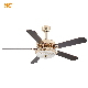  Black Golden Color DC Motor Remote Control Ceiling Fan with Light