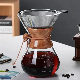 Heat Resistant Pour Over Coffee Maker Drip Stainless Steel Filter High Borosilicate Glass Coffee Pot