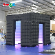 2.8m Black Cube Inflatable 360 Photo Booth with 2 LED Light