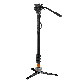  E-Imagehands Free Carbon Fiber Video Camera Monopod with Flat Base Fluid Head Kit (MFC700+610FH)