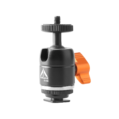 E-Image 360 Degree High Quality Universal Camera Ball Head with 1/4" Screw Mount, Hot Shoe Adapter (EI-A08)