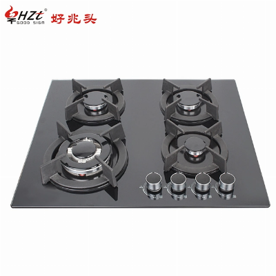 Kitchen House Appliance Tempered Glass Built in Panel 4 Burners Cooktop Gas Stove