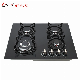  Cooking Appliance Gas Hob Safety Devices 4 Burners Top Tempered Glass Brass Surface LPG / Ng Gas Cooker/Gas Hob