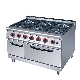 Kitchen Catering Restaurant Equipment 6 Gas Burner with Gas Oven