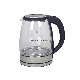 Electric Kettle Glass 1.8L Stainless Steel Bottom with Blue LED Light Coffee Pot 360 Degree Rotation Kettle