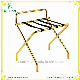  Gold Stainless Steel Foldable Luggage Rack with Back Bar