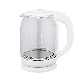 1.8L Cordless Electric Kettle Glass Teapot White Color PP Glass Kettle LED Light Fast Water Teapot