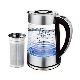  New Design Stainless Steel 1.8-Liter Electronic Water Kettle Home Appliances Transparent Electric Glass Kettle with Tea Infuser