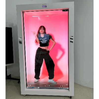 21.5"32"43"49"55"65"86 Indoor See Through LCD Advertising Product Counter Transparent 3D Cabinet Indoor LED Screen