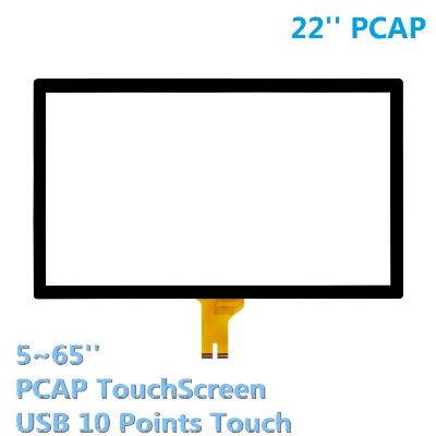 Pcap Capacitive Touch Panel 22" Cover Lens USB Touch Screen LED Display Overlay Glass Kiosk Multitouch 10points