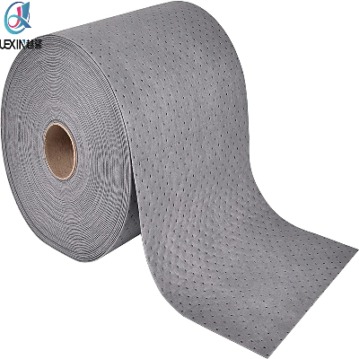 Oil Absorbing Pads Roll 10" X 10" 3mm Thickness 30 Medium Duty Oil Absorbent Pads Gray