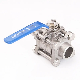  SS316 Food Grade 3PC Clamp Ball Valve Sanitary Stainless Steel Compass Sanitary Ware Normal Temperature Manual Valve Ball Valves