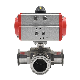 ISO 5211/DIN3337 Pneumatic Automatic Sanitary 3-Way Ball Valve 32DN