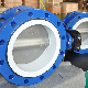  Gear Box Soft Seal Ci Di Body PTFE Seated Lining Manual Worm Gear Butterfly Valve with Ss Disc