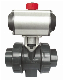  UPVC Pneumatic Double Ball Valve