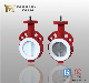  Two Piece Body Design Handle PTFE Seated Wafer Butterfly Valve