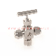  Stainless Steel 6000psi Double Ferrules Tube Union Integral Forged 3-Way Needle Valve