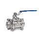  201 / 304 / 316 Stainless Steel Three Piece Welded Ball Valve Butt Welded Manual Valve