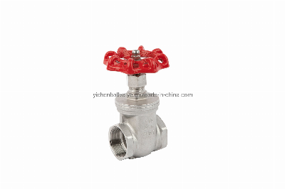 Heavy Duty Gate Valve - 1" NPT Stainless Steel Female X Female Thread Rotary Sluice Valve with Wheel Handle 200wog for Water Oil Gas