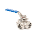 1/2 Inch 3-Way T-Port CF8 CF8m Ball Valve 1000 Wog Stainless Steel 304 316 Three-Way Ball Valve L-Port