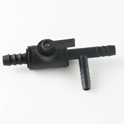 Plastic 3/8" Barb 3 Way Shut off Switch Faucet Valve